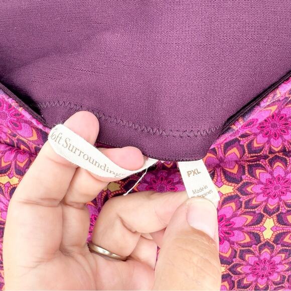 Soft Surroundings Kalea Superla Stretch Pull On Straight Leg Crop Pants Pink PXL - Picture 7 of 12